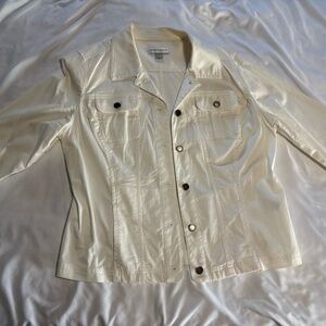 Christopher & Banks Denim White Jacket